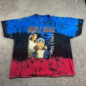 Mary J Blige Shirt Mens 3XL Blue Black Dip Dyed Hip Hop Rap Tee Short Sleeve